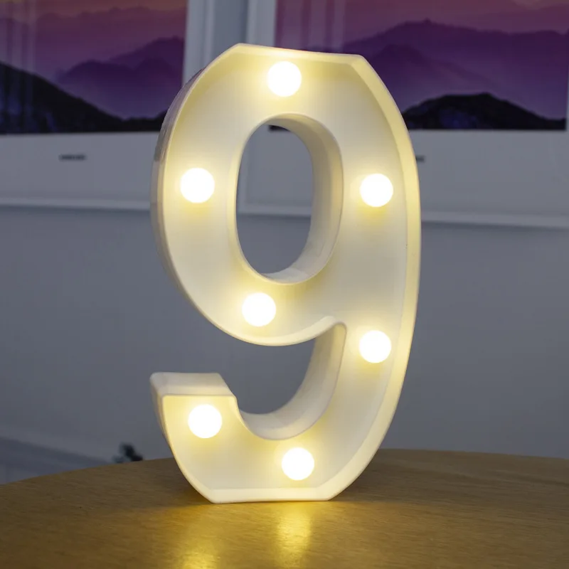 Alphabet Letter LED Lights Luminous Number Lamp Decor  Battery Night Light for home Wedding Birthday Christmas party Decoration night stand lamps Night Lights