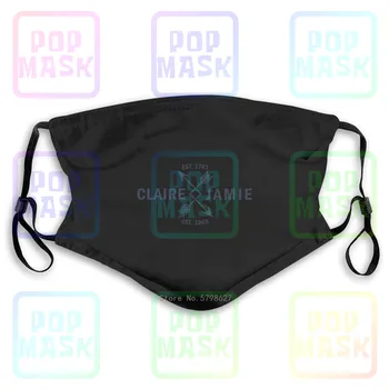 

Claire Jamie Outlander Scots Scotland Fraser Randall Love Arrow Washable Reusable Mask with 2Pcs PM2.5 Filters 5 Layers