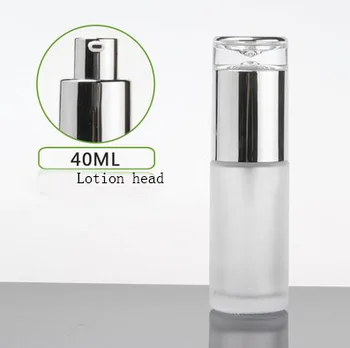 

40ML Green / Frosted Glass Bottle With Silver Sprayer lotion press Pump