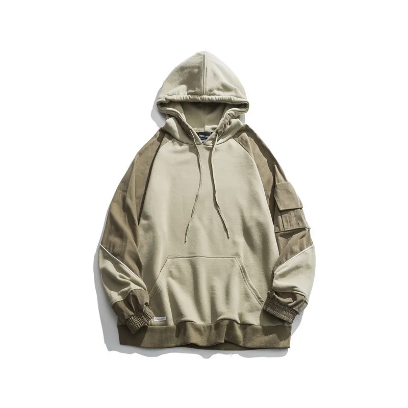 

Tang Mu Cool Spring New Style Hoodie Trend Casual Coat Japanese-style Contrast Color Couples Loose-Fit Versatile Men's Sweatshir