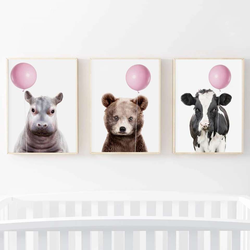 Wall-Art-Canvas-Painting-Panda-Rabbit-Giraffe-Koala-Balloon-Nordic-Posters-And-Prints-Animal-Wall-Pictures