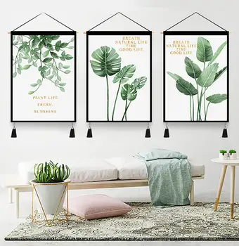 

3PCS Nordic Tapestry Green Plant tapestry Hotel Decoration Painting Electricity Meter Box Tapestry Fabric Decoration