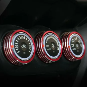 

For Mitsubishi ASX Covers Knob Ring Red RVR 2013-2018 AC Panel Switch Trim Aircon