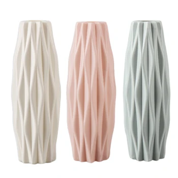 

Flower Vase Decoration Home Plastic Vase White Imitation Ceramic Flower Basket Nordic Decoration Vases