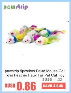 Pawstrip 12 шт./упак. кроличий мех кошка игрушка интерактивные накладные Мышь кошка игрушки со звуком грохот