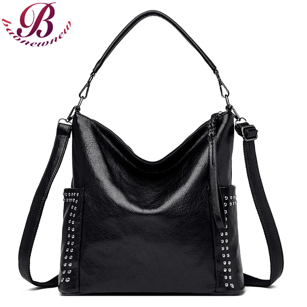 Female Black Tote Bags With Zipper Ladies Leather Luxury Designer Shoulder Bag For Women Waterproof Large Capacity Handbags 2021