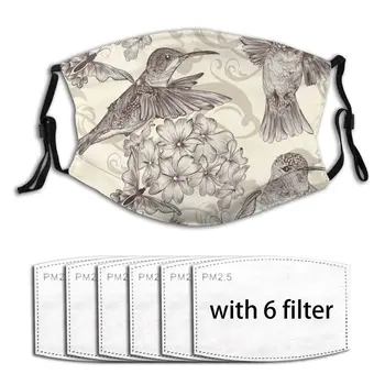 

Bird Cartoon Reusable Breathable Air Pollution Fashiopn Printed Face Mouth Mask Anti-Dust Washable Adults Masks Masque