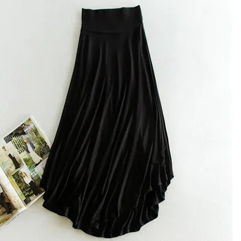 

2020 summer new modal loose large size skirt women's big swing long skirt high waist was thin A-line skirt