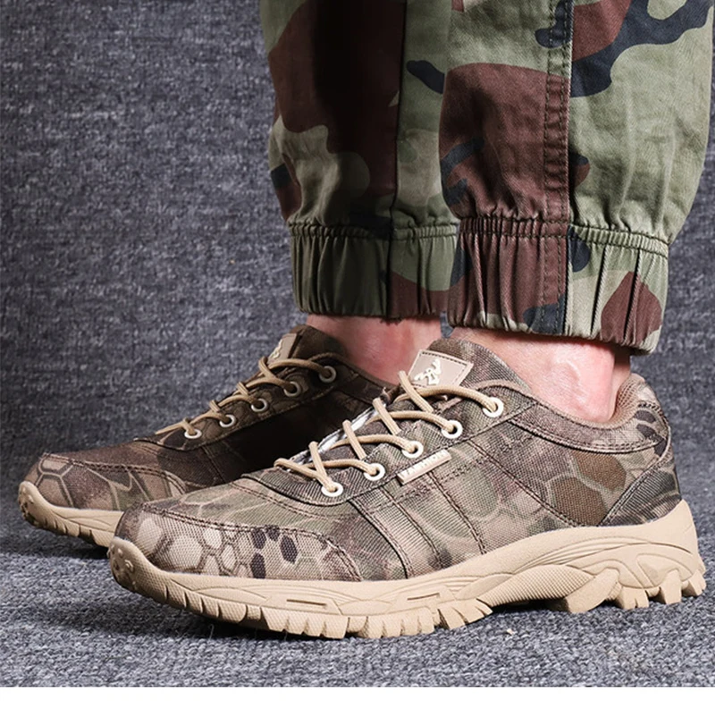 Zapatos de camuflaje militar para hombre, botas tácticas transpirables a  prueba de salpicaduras, resistentes al desgaste, para entrenamiento de caza  y ejército|Zapatos de senderismo| - AliExpress