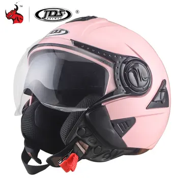 

NENKI Motorcycle Helmet Summer Women Double Lens Moto Helmet Open Face Racing Off Road Helmet Casco Moto Capacete Casque Pink