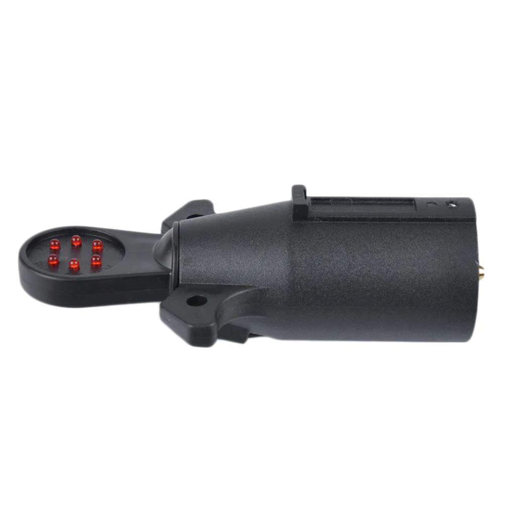 Trailer Tow Electrical Wire Connector 7-Way Plug Socket Tester Black