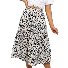 Модная Женская эластичная плиссированная юбка с высокой талией, женские вечерние юбки с леопардовым принтом K30