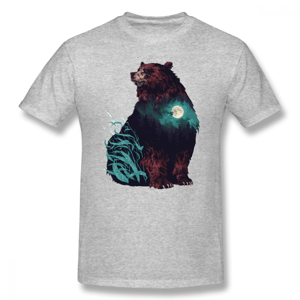 2019 funny tee Big Bear In Contemplation t shirts men cotton tops cool t shirt summer Men's Basic Short Sleeve T-Shirt