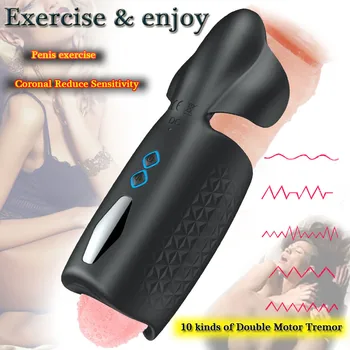 

Vibrating Male Masturbator Cup 10 Vibration Modes Innovative Squeezable Panels More fun to play