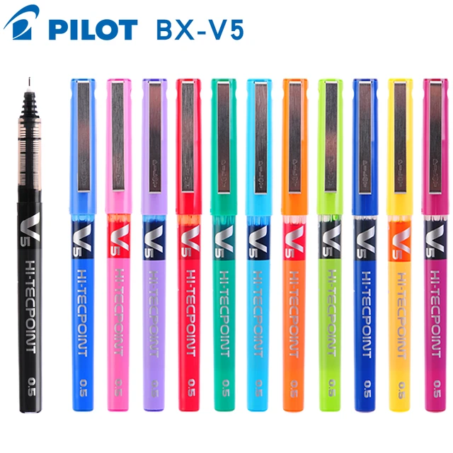 1pcs Japan Pilot V5 Gel Pen Straight Liquid Roller Pen BX-V5 Large Capacity  Quick-drying Ink 0.5mm Needle Tip School Stationary - AliExpress