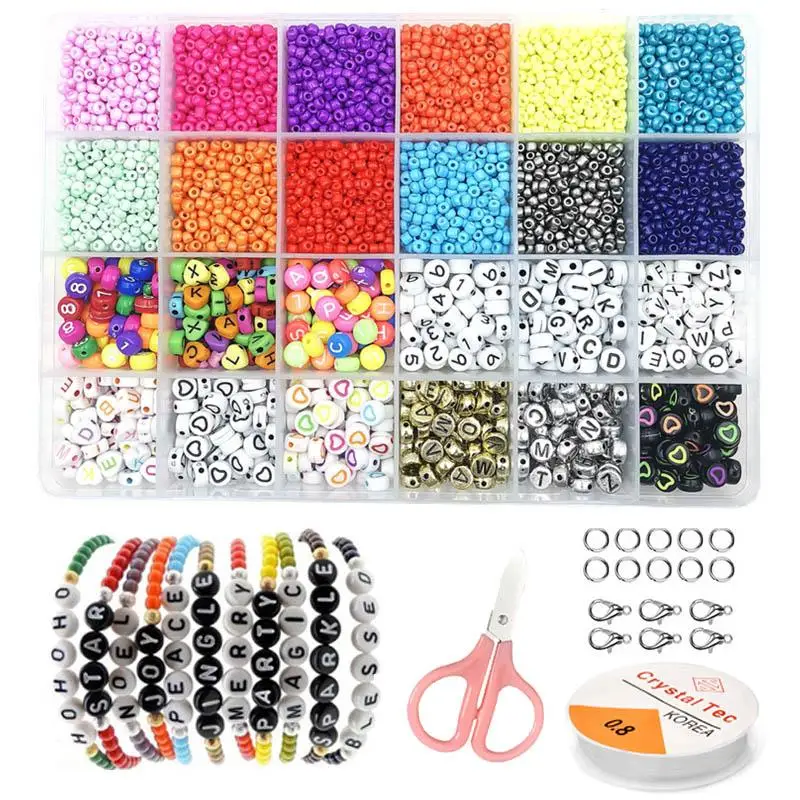 Glass Seed Beads Set Czech Charm Acrylic Letter Spacer For Jewel Making Accessories DIY Necklace Bracelets Tool Kits | Украшения и