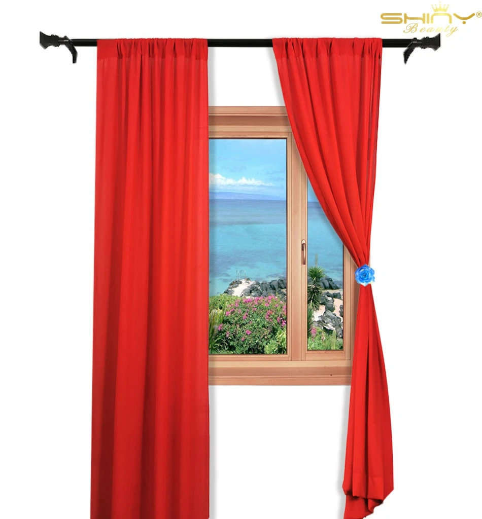 

Red Photo Backdrop 72 Inches Christmas Curtains For Living Room Sheer Window Curtain Single Panel-M190919