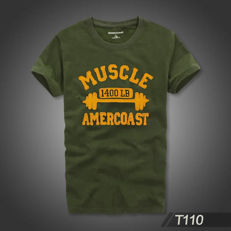 T110 Military Green Мужская футболка с принтом из хлопка, американский стиль, новинка, модный известный бренд, Летний стиль - Цвет: T110 Military Green