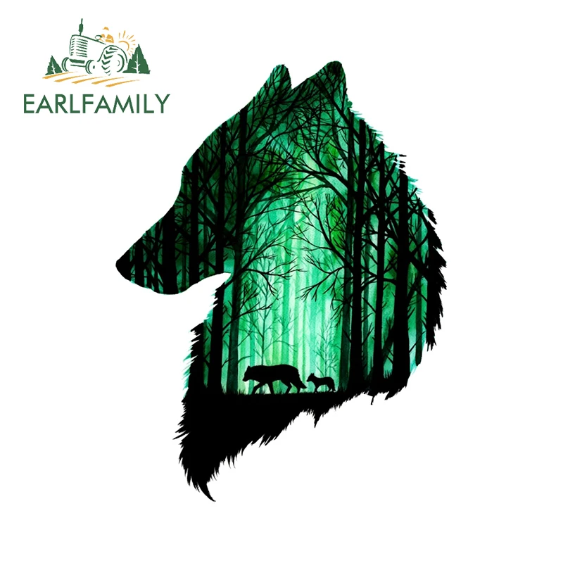 Автомобильная наклейка EARLFAMILY 13 см х 9 8 с изображением волка леса украшение на