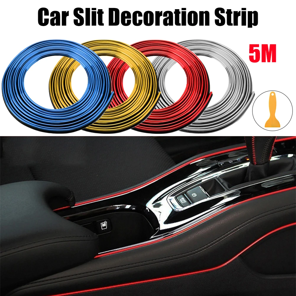 

5M Car Interior Moulding Trim Strip Door Gap Edge Decorative Line Auto Accessorie