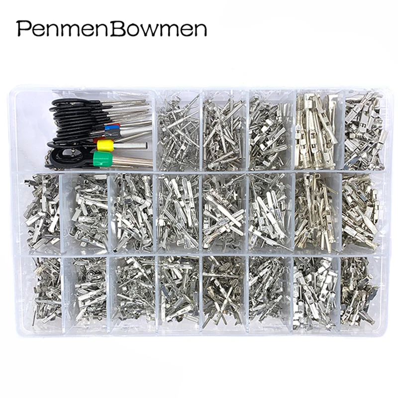 1050Pcs 1/1.5/1.8/2.2/2.8/3.5MM Auto Tyco AMP Boschs Deutsch Crimping Wire Female Male Terminal Box With Pin Removal Tool