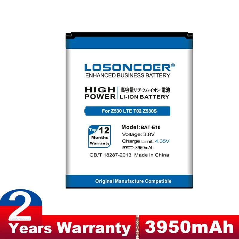 Аккумулятор LOSONCOER для Acer Liquid Z530S Z530 LTE T02 аккумулятор на мобильный телефон 3950 мАч