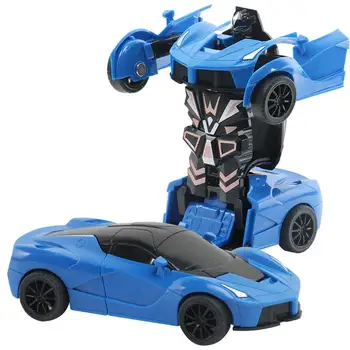 

None One-button Deformation Toy Child Inertial Impact Car Robot