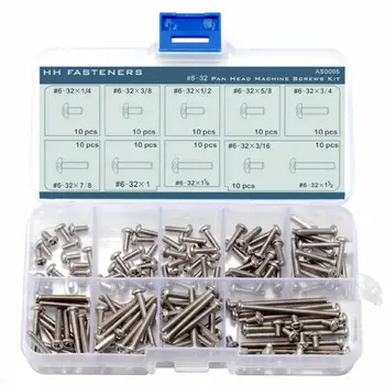 

3/16\\\"-1-1/2 Cross Pan Head Machine Screws Stainless Steel Assorted Parts Set Kit