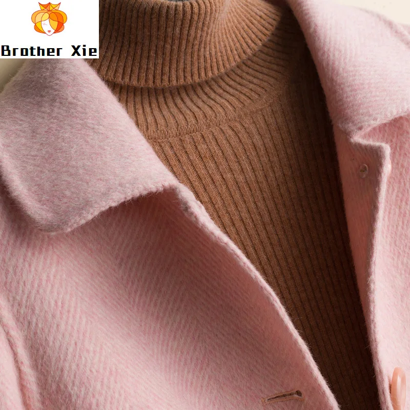 

Spring women 100% wool coat new blockbuster twill double-sided cashmere coat female doll cloth coat woollen overcoat thick coats