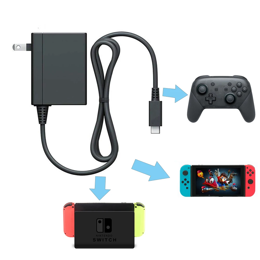 США Plug N-switch контроллер зарядное устройство для Nintendo переключатель игровой коврик Консоль геймпад с переключателем адаптер переменного тока type-C Походное зарядное устройство для мобильного телефона