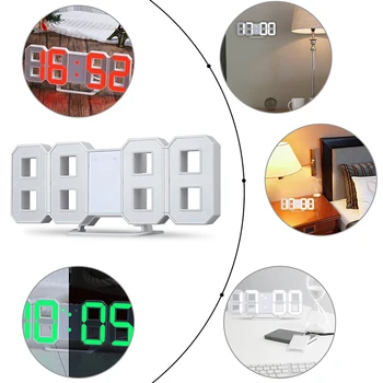 

3D LED Wall Clock Modern Digital Wall Table Clock Watch Desktop Alarm Clock Nightlight Wall Clock For Home Living Room New