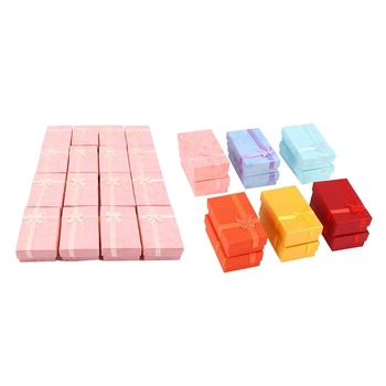 

HOT 16Pcs Paper Jewelry Gifts Boxes for Jewelry Display-Rings, Small Watches, (Pink) & 12Pcs (Mix Color)