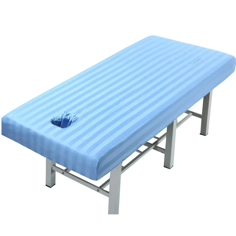 Pure Cotton Beauty Salon Bed Sheet Cover Elastic Band Sheet Non-slip SPA Massage Bed Sheet Cover 100% Cotton 4 Sizes 4