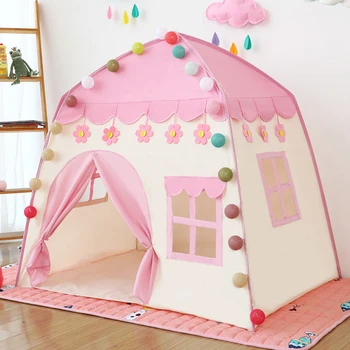 

Kids Indoor Outdoor Castle Tent Baby Princess Game House Flowers Blossoming Boy Girl Oversized House Folding Game House Gifts