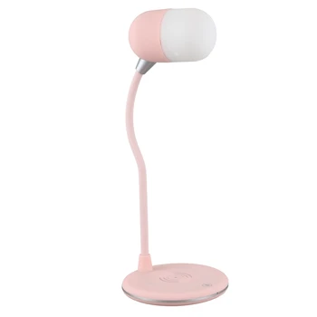 

Bluetooth Stereo Speaker Phone Wireless Charging LED Table Lamp Press Desk Lamp Multifunctional Bedside Night Light Speaker Lamp