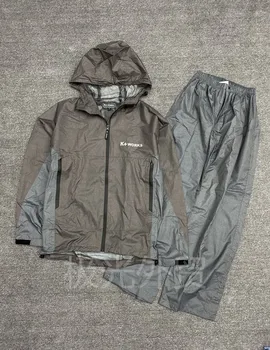 

Men Waterproof Rainwear Suit Wet Weather Gear Reusable Rain Jacket Hiking Impermeable Veste Pluie Raincoat for Fishing EB50YY
