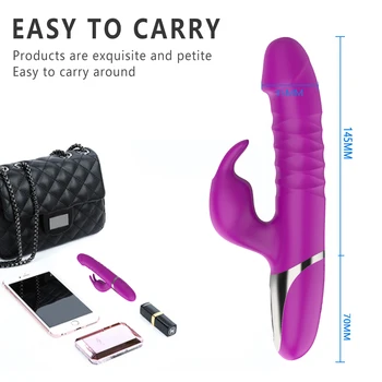Telescopic dildo g spot thrusting dildo vibrator Female masturbation For vagina goods adulthood sextoyse Rabbit For the clitoris 5