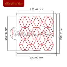 Geometric Rhombus Pattern Cake Stencil