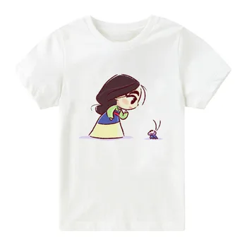 

Kids White T-shirt 2019 Mulan and Elf Print Girls T Shirt Short Sleeve O-neck Summer Tops Cute Princess Casual Tshirt