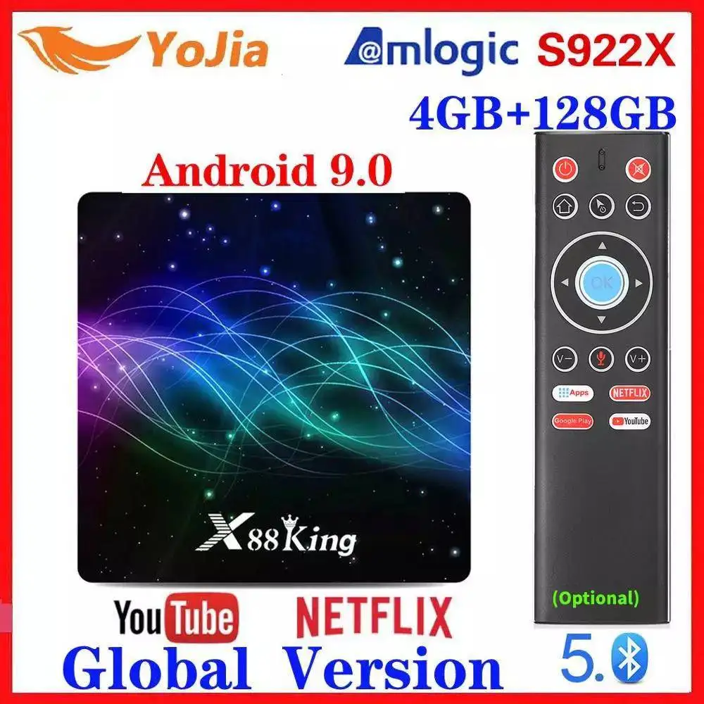Preise 2020 4GB RAM 128G ROM Amlogic S922X TV Box Android 9,0 Dual Wifi BT 5,0 1000M 4K USB 3,0 Google Play Store Youtube Media Player