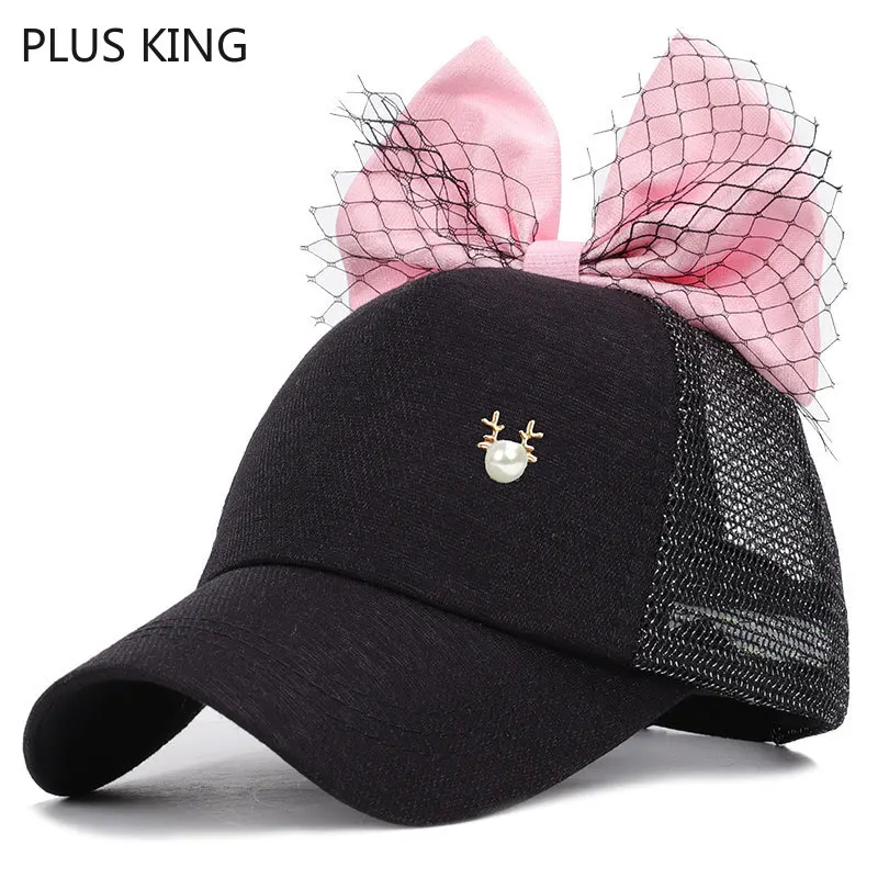 

Fashion Cute Girls Hat with Bow Baseball Cap Girl Snapback 50-54cm 5 Colors
