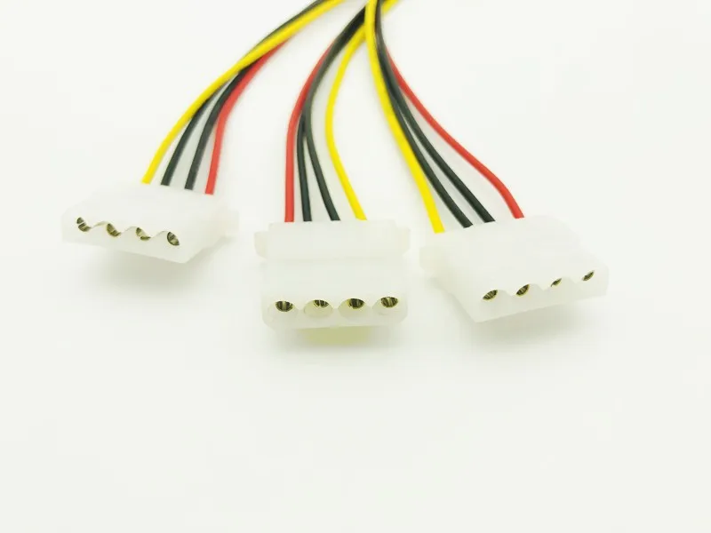 High Quality 4Pin IDE Power Cables 4Pin Molex Male to 3 port Molex IDE Female Power Supply Splitter Adapter Cable for BTC Mining