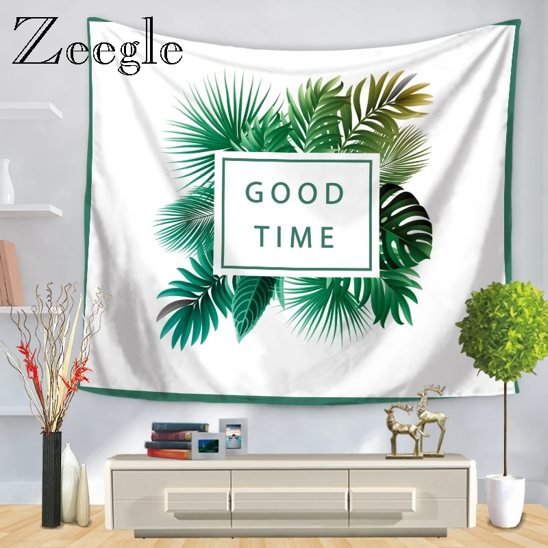 Zeegle Flamingo Pattern Tapestry Wall Hanging Polyester Bohemian Vintage Tapestry Home Decoration Yoga Multifunction Mat