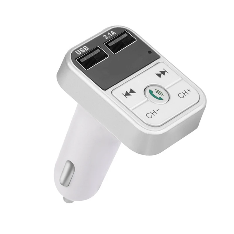 Silver VicTsing Bluetooth Mp3 плеер fm-передатчик беспроводной радио адаптер USB зарядное устройство передатчик fm-модуль прикуриватель мощность - Цвет: Silver