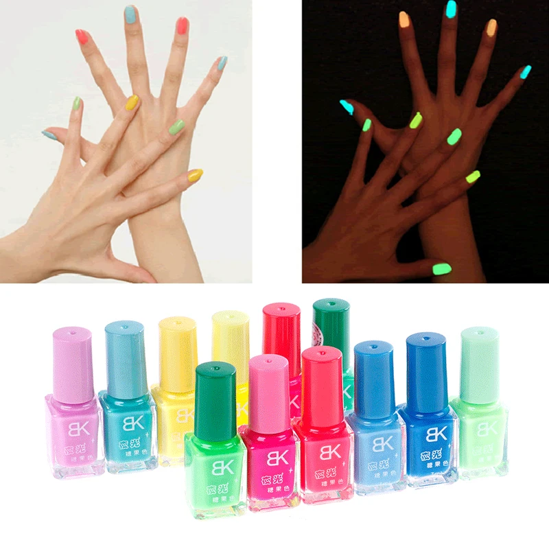 2021 7ML Luminous UV Nail Gel Polish Lucky Varnish Night Glow In Dark Fluorescent Hybrid Base Top Lacquer Colorful Nail Polish