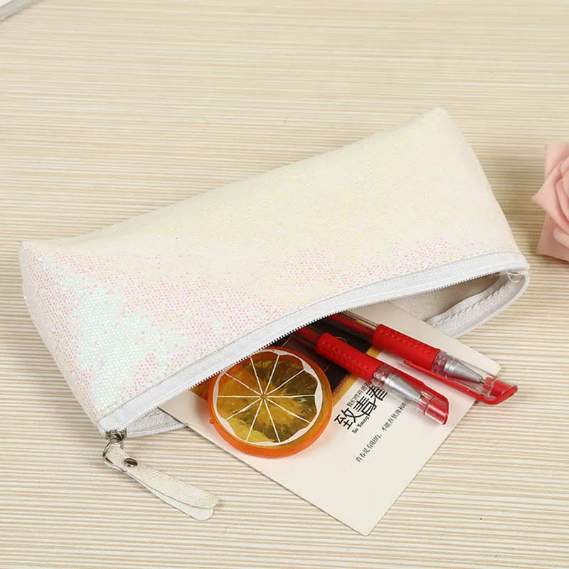 Kawaii Laser Pencil Cases Cute Sequin Pen Case Glitter Pencil Pouch Bags For Kids Gift Korean Stationery Office School Supplies