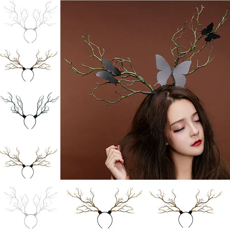 Vintage Tree Branches Headband Props Horns Hair Accessory 1Pc Halloween Christmas Antler Costume Cosplay Props cosplay costume halloween party props