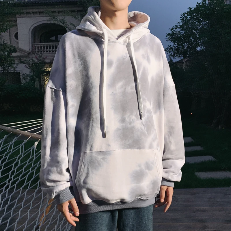  Autumn Hoodies Men Fashion Tie Dyed Printed Casual Cotton Hoodie Men Hooded Sweatshirt Man Streetwe