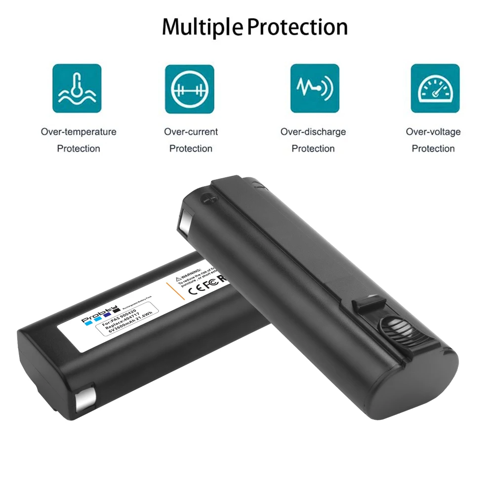 Ni-mh Bateria Compatível com Paslode 404717 B20544e B20720 Bcpas404717 404400 900400 900420 900600 901000 902000 6v 3600mah - Image 5