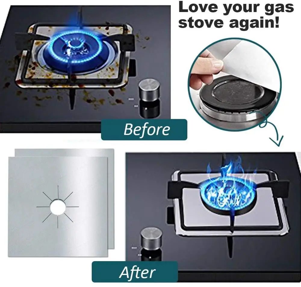 1/4PC Stove Protector Cover Liner Gas Stove Protector Gas Stove